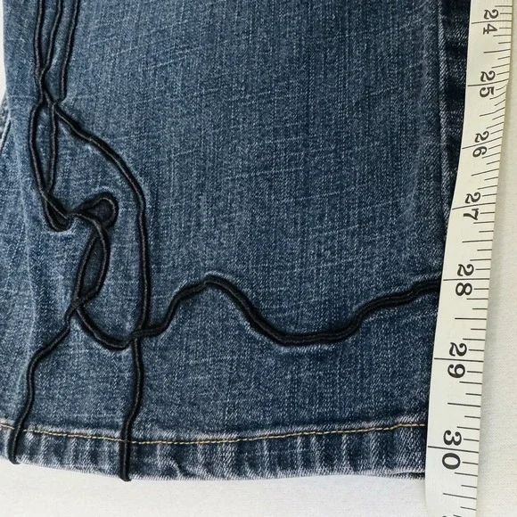 Bsou Jeans Wide Legs Embroidered Legs & Pockets Sz 12 - Picture 12 of 15